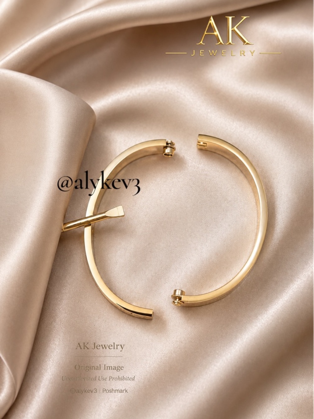 💎18k LUXURY MENS Screw-Tightening Closure, Cuff, Bracelet, High End - Picture 2 of 5
